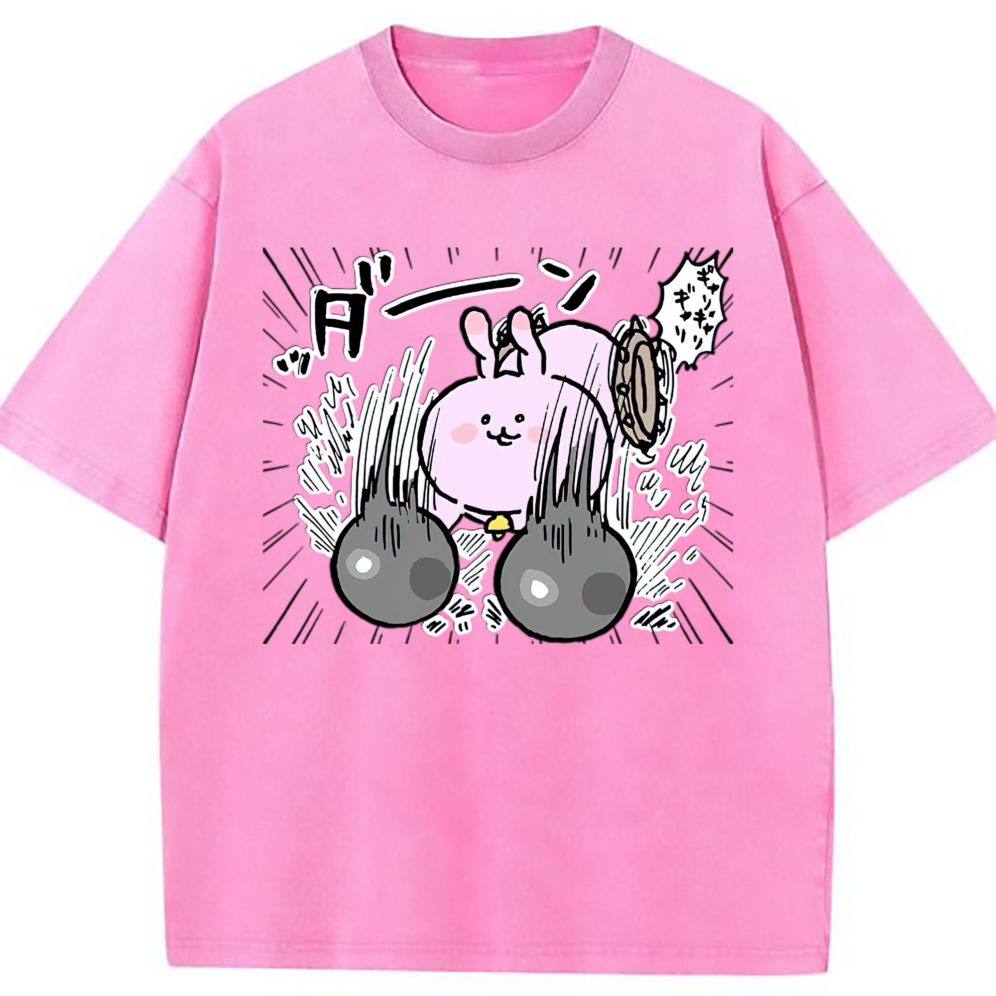 （画像用） ちいかわ うさぎ Chii-kawa usagi 綿100% ヴィンテージ風 半袖Tシャツ（フロントプリント）